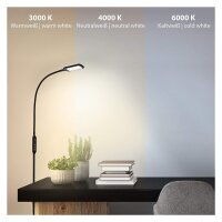 Briloner  Office Remote LED Stehlampe Fernbedienung Flexarm Büroleuchte Dimmbar 140cm Schwarz