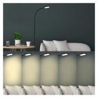 Briloner  Office Remote LED Stehlampe Fernbedienung Flexarm Büroleuchte Dimmbar 140cm Schwarz