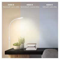 Stehlampe Office Remote, Weiß, 8 Watt, 3000 – 6000K, dimmbar, mit Fernbedienung – Briloner