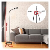 Briloner  Office Step LED Stehlampe Dimmbar Flexarm Büroleuchte 158,6cm Schwarz