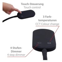 Briloner  Office Step LED Stehlampe Dimmbar Flexarm Büroleuchte 158,6cm Schwarz