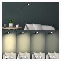Briloner  Office Step LED Stehlampe Dimmbar Flexarm Büroleuchte 158,6cm Schwarz