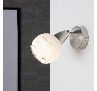Wandstrahler Viola, Matt-Nickel, 40 Watt, E14-Fassung, Glas, Ø 8 cm – Briloner