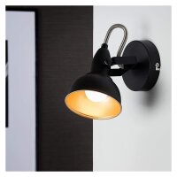 Wandspot Retro, Schwarz – Gold, 40 Watt,...