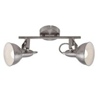 2-flammiger Deckenstrahler Soft, Satin – Weiß, 2x40W, E14-Fassung, 30,4 x 18,1 cm – Briloner
