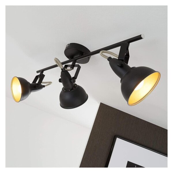 Strahler Briloner Deckenlampe 3-flammig schwarz gold Spot E14