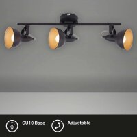 Strahler Briloner Deckenlampe 3-flammig schwarz gold Spot E14