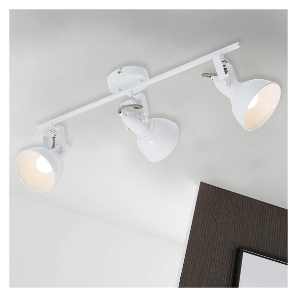 Briloner Deckenstrahler 3-flammig Weiß Metall E14 Spotbalken 55cm (2049-036)