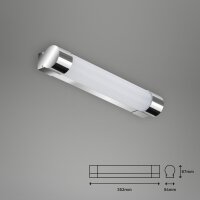 LED Spiegelleuchte Splash, Chrom / Weiß, 8 Watt, 4000K, IP44, 35,2 x 5,4 x 6,7 cm – Briloner