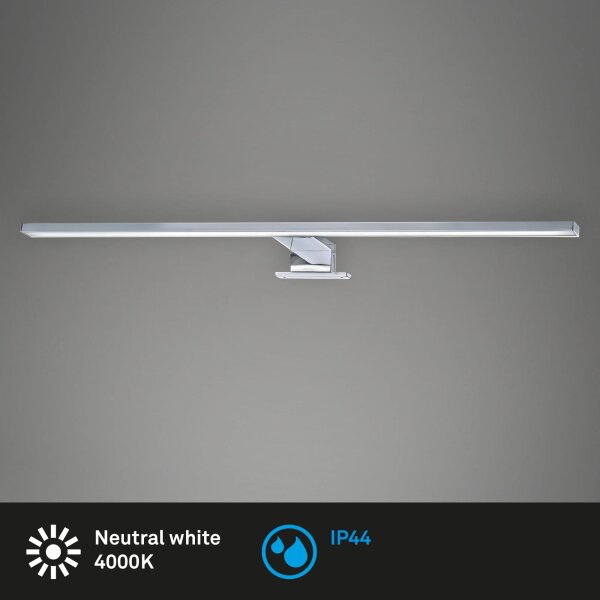LED Spiegelleuchte Bath, Chrom, 8 Watt, 4000K, IP44, 60 x 3,6 x 10,3 cm – Briloner