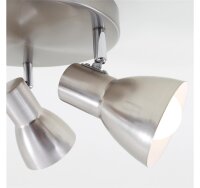 3-flammiger Deckenstrahler Cup, Matt-Nickel, 3x25W (exkl.), schwenkbar, Ø 21 cm – Briloner