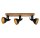 3-flammiger Deckenstrahler Barnim, Braun / Schwarz-Gold, 3x25W, E14-Fassung, Holz – Briloner
