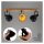 3-flammiger Deckenstrahler Barnim, Braun / Schwarz-Gold, 3x25W, E14-Fassung, Holz – Briloner