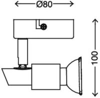 Wandstrahler One, Matt-Nickel, 3 Watt, schwenkbar, Ø 8 cm – Briloner