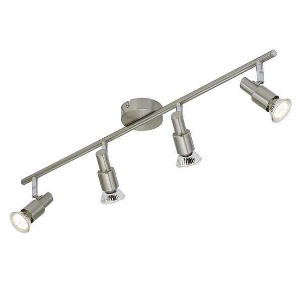 Briloner  One LED Deckenlampe 4-flammig Spot Schwenkbar Strahler Matt-Nickel