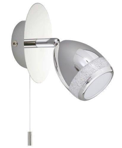 B-Kartonage Briloner  Bath LED Badezimmerlampe 1-flammig Kristalloptik Neutralwei&szlig; Spot Chrom