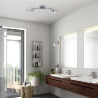 Briloner  Bath LED Badezimmerlampe 2-flammig Kristalloptik Neutralweiß Spot Chrom