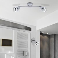 LED Badleuchte Bath, Chrom, 2x4W, 4000K, Kristalloptik, IP44, 32,4 x 911,3 cm – Briloner