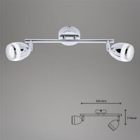 LED Badleuchte Bath, Chrom, 2x4W, 4000K, Kristalloptik, IP44, 32,4 x 911,3 cm – Briloner