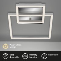 LED Deckenleuchte Frame, Aluminium / Chrom, 20 Watt, dimmbar, 35,8 x 26 x 7,5 cm – Briloner