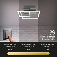 LED Deckenleuchte Frame, Aluminium / Chrom, 20 Watt, dimmbar, 35,8 x 26 x 7,5 cm – Briloner