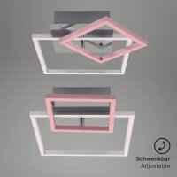 LED Deckenleuchte Frame, Aluminium / Chrom, 20 Watt, dimmbar, 35,8 x 26 x 7,5 cm – Briloner