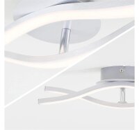 Briloner  Go LED Deckenlampe Geschwungen 12W Aluminiumfarbig