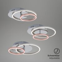 Briloner Frame LED Deckenleuchte 3222-018 – dimmbar, schwenkbar, 30 Watt, 2400 Lumen, warmweiß, Chrom/Alu, 39×30 cm