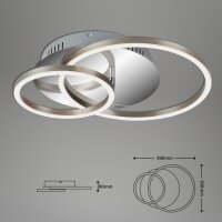 Briloner Frame LED Deckenleuchte 3222-018 – dimmbar, schwenkbar, 30 Watt, 2400 Lumen, warmweiß, Chrom/Alu, 39×30 cm