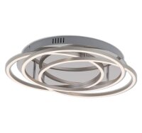 LED Deckenleuchte Frame, Alu / Chrom, 56 Watt, 3000K, dimmbar, Ø 54,6 cm – Briloner