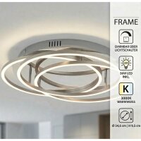 LED Deckenleuchte Frame, Alu / Chrom, 56 Watt, dimmbar,...