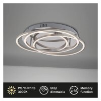 LED Deckenleuchte Frame, Alu / Chrom, 56 Watt, dimmbar, Ø 54,6 cm – Briloner