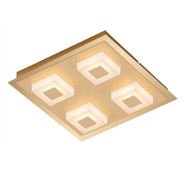 B-Kartonage Deckenleuchte Briloner LED Deckenlampe 4-flammig Warmweiß Goldfarben