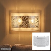 Wandlampe Best, Silberfarbig, 2x40W, E14-Fassung, Glas,...