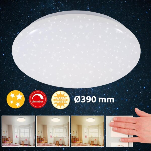 LED Deckenleuchte Chill, Weiß, 18 Watt, dimmbar, Memory-Funktion – Briloner