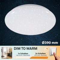 Deckenleuchte Briloner LED 18Watt Deckenlampe Ø39cm Sternenhimmel Dimmbar