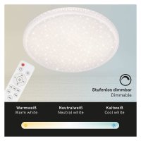 B-Kartonage Deckenleuchte Briloner Sternenhimmel LED Deckenlampe Ø 60 cm 48W Weiß