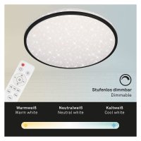 Briloner  Skizo LED Deckenlampe Fernbedienung Dimmbar Sternenhimmel Rund Schwarz