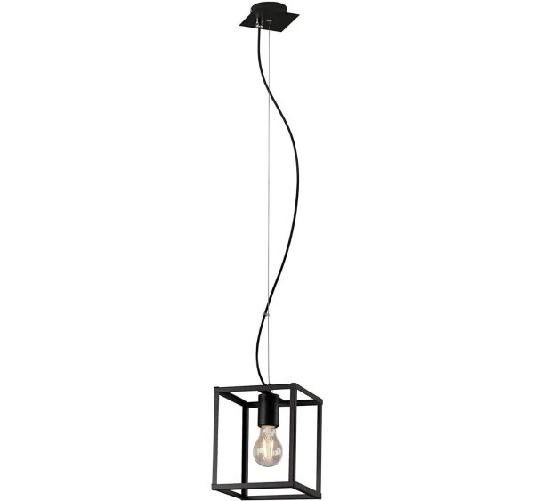 Pendelleuchte Box, Schwarz, E27 max. 40W (exkl.), 120 x 17 cm – Briloner