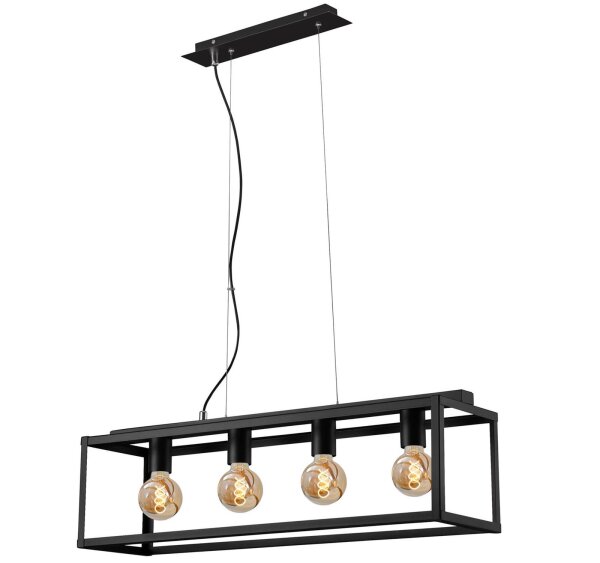 Briloner  Box 4-flammig Hängelampe Black Steel 120cm Schwarz