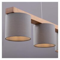 5-flammige Hängeleuchte Wood & Style, Schwarz / Grau / Braun, 5 x E14 max. 25W – Briloner