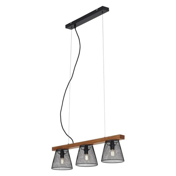 Briloner  Taunus Hängelampe 136cm 3-flammig Holz Schwarz