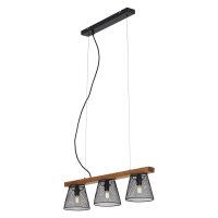 3-flammige Pendelleuchte Taunus, Schwarz / Braun, 3 x E14 max. 25W (exkl.) – Briloner