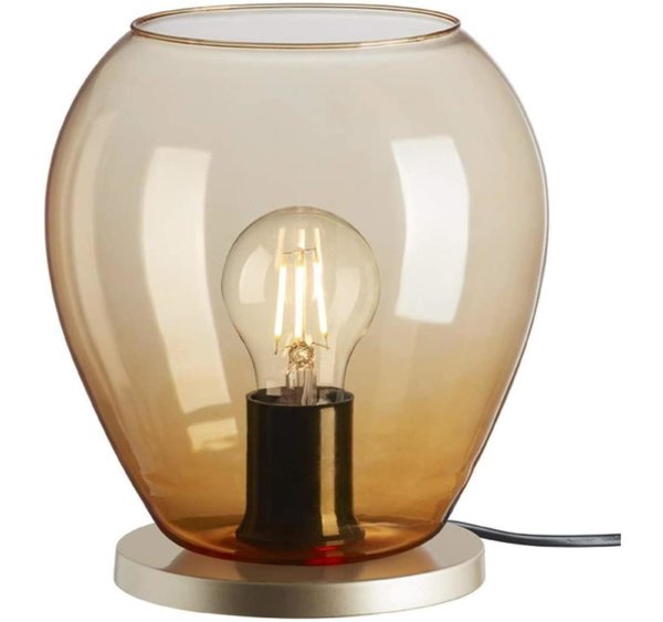 Tischleuchte Briloner Classic Amber Tischlampe 1-flammig Pale-Gold Amber