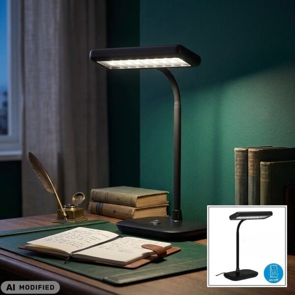Tischlampe Daylight, Schwarz, 7,5 Watt, 6500K, 23 x 12 x 44 cm – Briloner