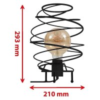 Tischlampe Swirl, Schwarz, 60 Watt, IP20, Ø 21 cm – Briloner