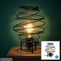 Tischleuchte Swirl, Schwarz, 60 Watt (exkl.), IP20, Ø 21 cm – Briloner