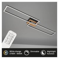 LED Deckenleuchte Frame, Schwarz / Holz, 40 Watt,...