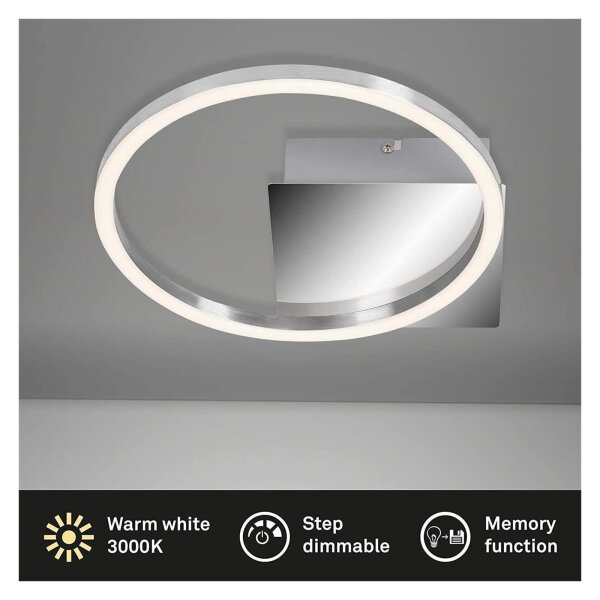 LED Deckenleuchte Frame, Alu-Chrom, 8 Watt, dimmbar, Ø 26 cm – Briloner