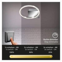 LED Deckenleuchte Frame, Alu-Chrom, 8 Watt, dimmbar, Ø 26 cm – Briloner